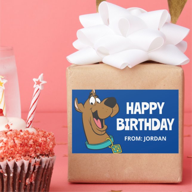 Scooby-Doo Happy Face | Happy Birthday Rectangular Sticker (Party)