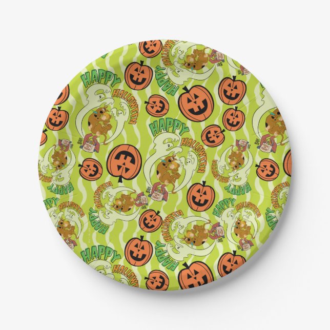 Scooby-Doo | Happy Halloween Pattern Paper Plate (Front)