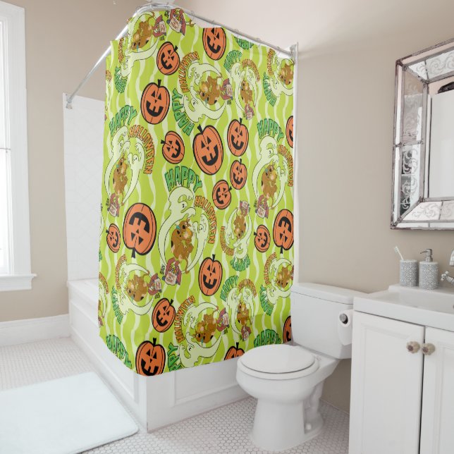 Scooby-Doo | Happy Halloween Pattern Shower Curtain (In Situ)