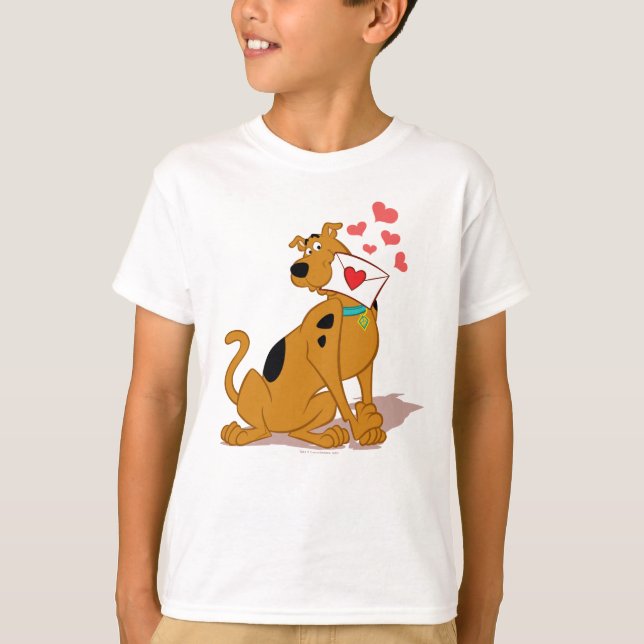 Scooby-Doo - Holding Valentine Envelope T-Shirt (Front)