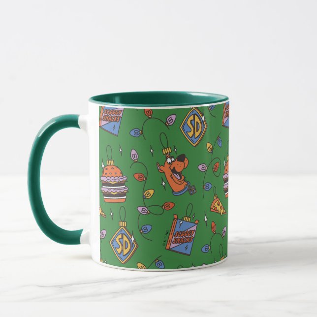 Scooby-Doo Holiday Snack Lights Pattern Mug (Left)