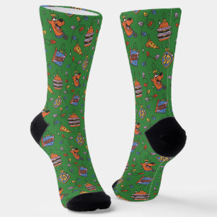 Scooby-Doo Holiday Snack Lights Pattern Socks