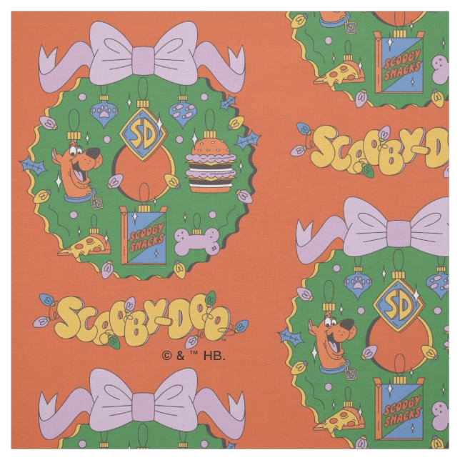 Scooby-Doo Holiday Snack Wreath Graphic Fabric (Swatch)