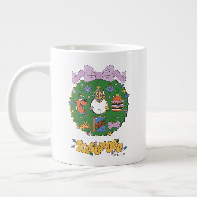 Scooby-Doo Holiday Snack Wreath Graphic Large Coffee Mug (Left)