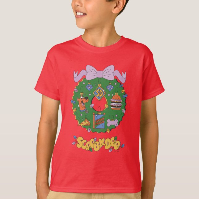 Scooby-Doo Holiday Snack Wreath Graphic T-Shirt (Front)
