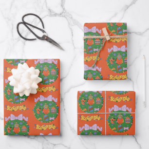 Scooby-Doo Holiday Snack Wreath Graphic Wrapping Paper Sheet