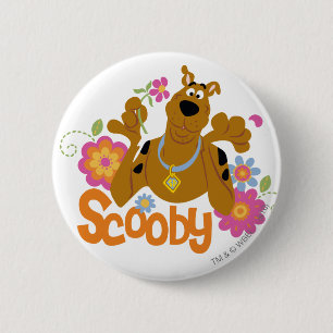 Scooby-Doo In Flowers 6 Cm Round Badge