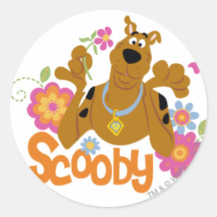 Scooby-Doo In Flowers Classic Round Sticker