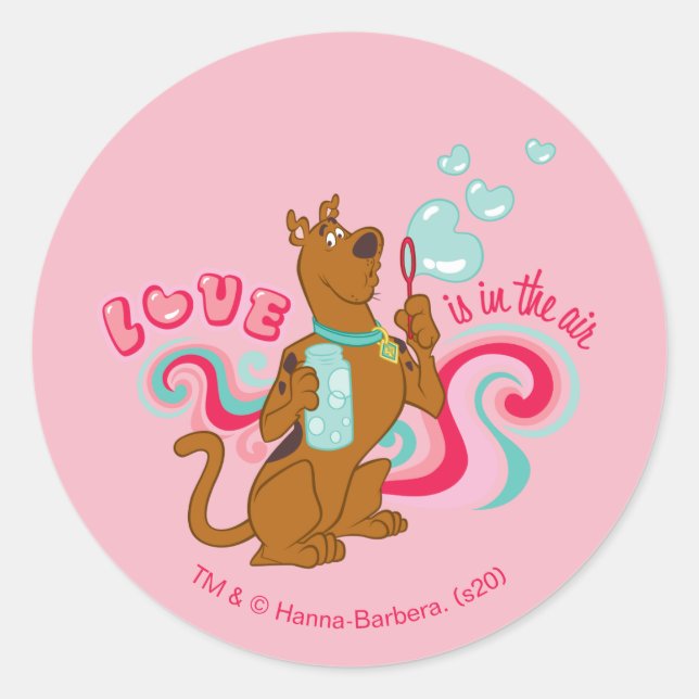 Scooby-Doo - Love Is In The Air Classic Round Sticker (Front)