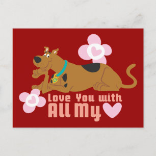 Scooby-Doo "Love You With All My Heart" Postcard