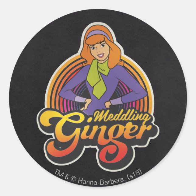 Scooby-Doo | "Meddling Ginger" Daphne Classic Round Sticker (Front)
