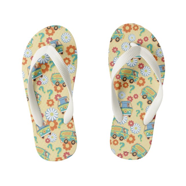 Scooby-Doo Mystery Machine Flower Pattern Kid's Thongs (Footbed)