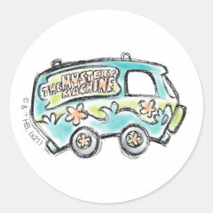 Scooby-Doo   Mystery Machine Sketch Classic Round Sticker
