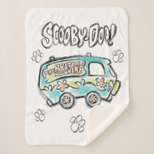 Scooby-Doo   Mystery Machine Sketch Sherpa Blanket