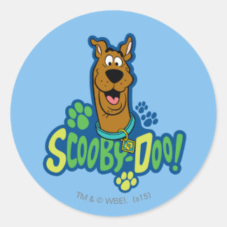 Scooby-Doo Paw Print Character Badge Classic Round Sticker