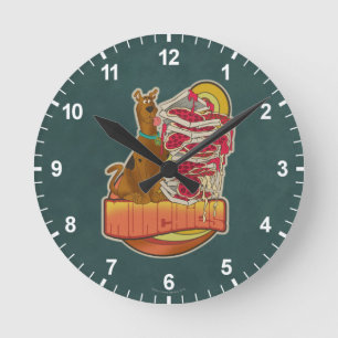 Scooby-Doo   Pile of Pizza "Munchies" Graphic Round Clock