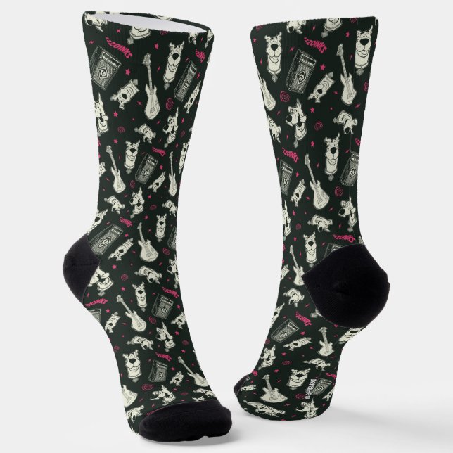 Scooby-Doo Punk Guitar and Amp Pattern Socks (Angled)