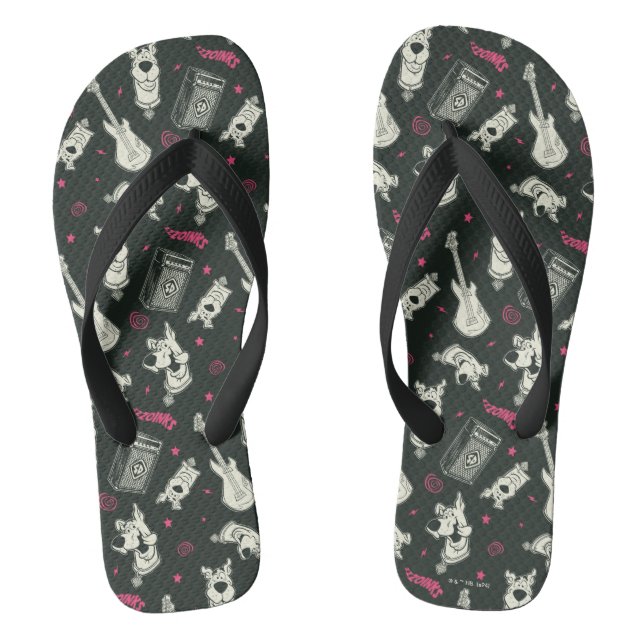 Scooby-Doo Punk Guitar and Amp Pattern Thongs (Footbed)
