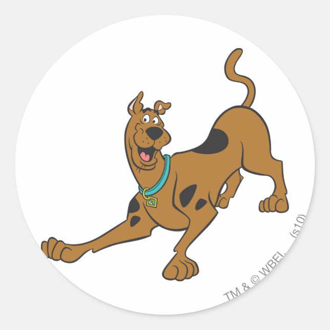 Scooby-Doo Ready To Play Classic Round Sticker (Front)