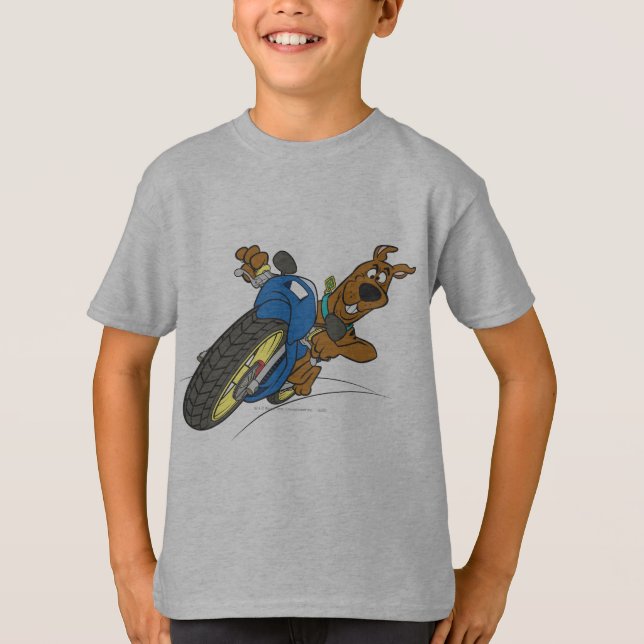 Scooby-Doo Riding Motorcycle T-Shirt (Front)