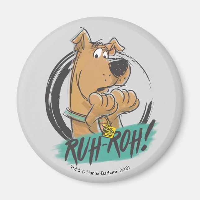 Scooby-Doo "Ruh Roh!" Marker Sketch Magnet (Front)