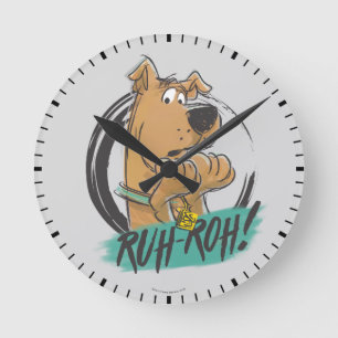 Scooby-Doo "Ruh Roh!" Marker Sketch Round Clock