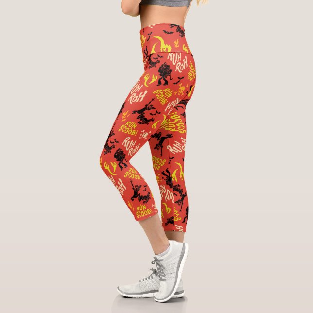 Scooby-Doo | Ruh Roh Run Scoob! Pattern Capri Leggings (Left)