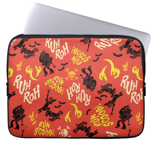 Scooby-Doo | Ruh Roh Run Scoob! Pattern Laptop Sleeve (Front)