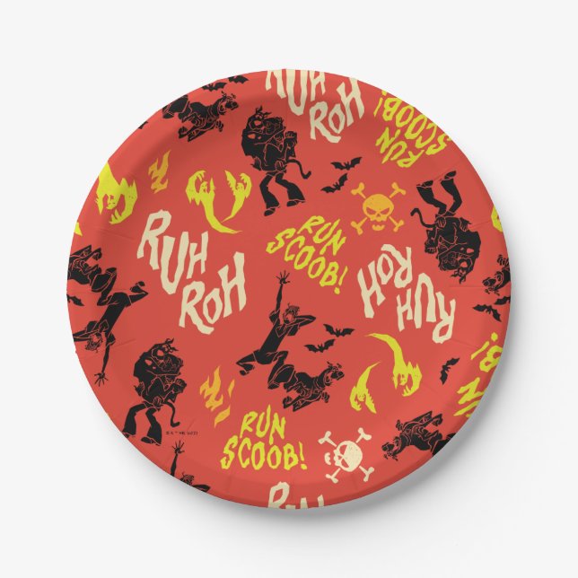 Scooby-Doo | Ruh Roh Run Scoob! Pattern Paper Plate (Front)