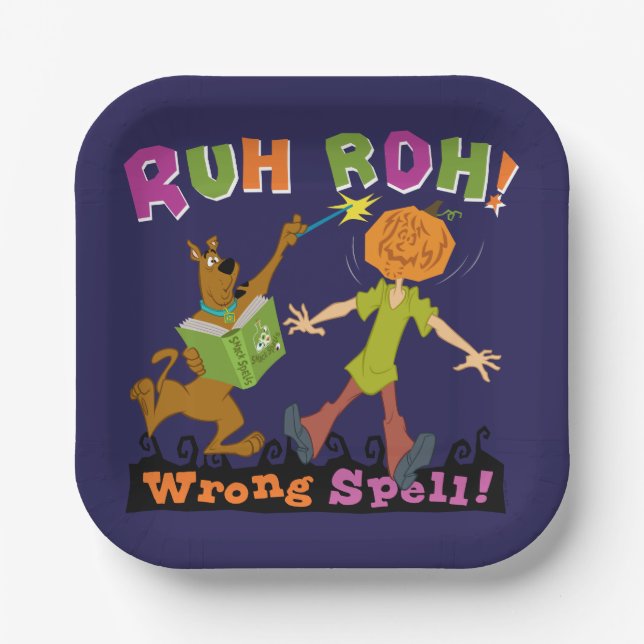 Scooby-Doo | Ruh Roh! Wrong Spell! Paper Plate (Front)