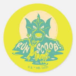 Scooby-Doo   Run Scoob! Classic Round Sticker