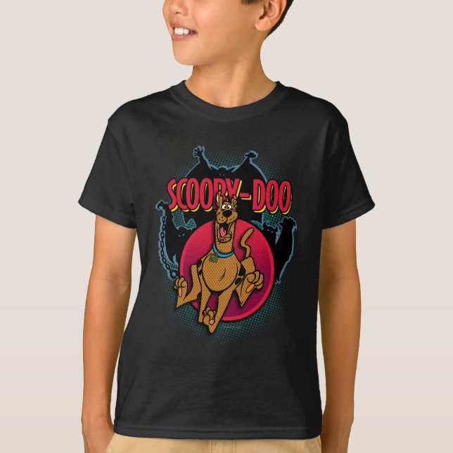 Scooby-Doo Running From Ghosts Graphic T-Shirt (Front)