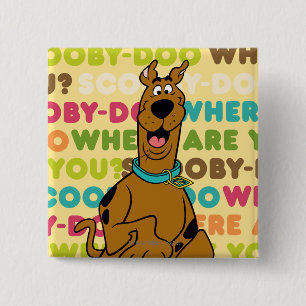 Scooby-Doo Running "Where Are You?" 15 Cm Square Badge