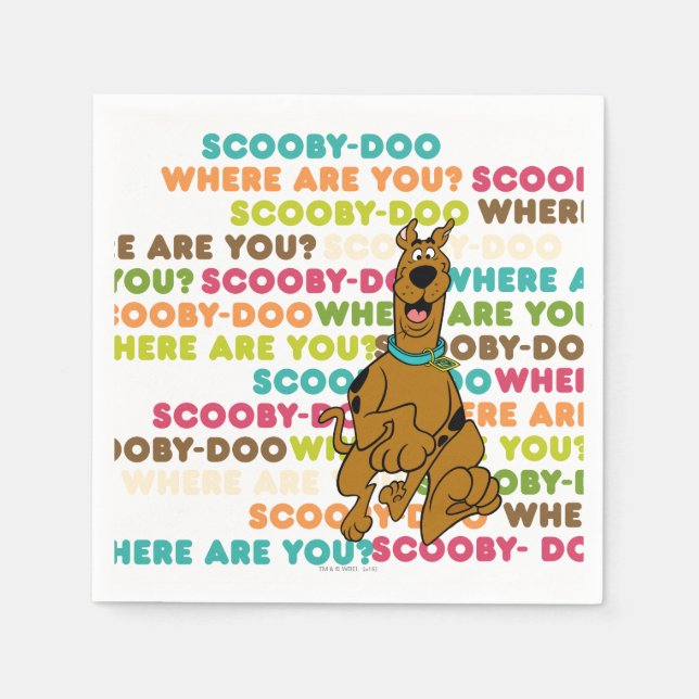 Scooby-Doo Running "Where Are You?" Napkin (Front)