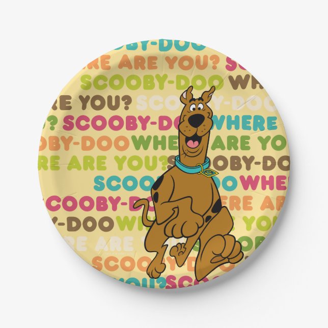 Scooby-Doo Running "Where Are You?" Paper Plate (Front)