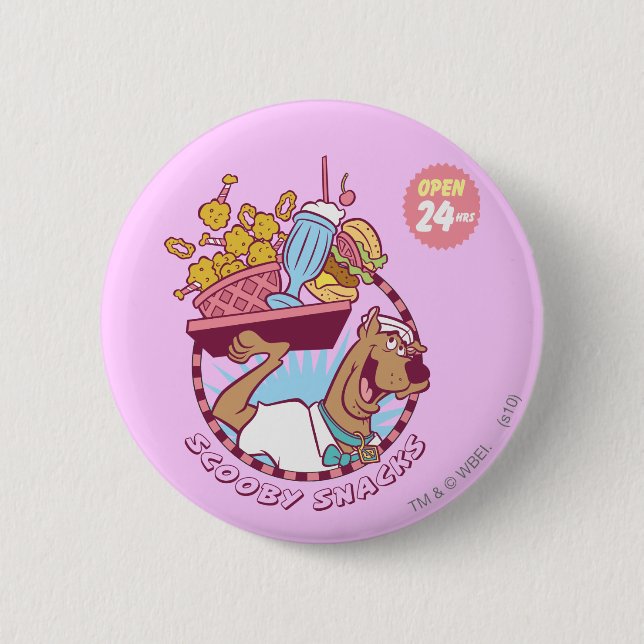 Scooby-Doo "Scooby Snacks" 6 Cm Round Badge (Front)