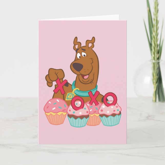 Scooby-Doo "Scooby XOXO Cupcakes" Valentine’s Day Card (Front)