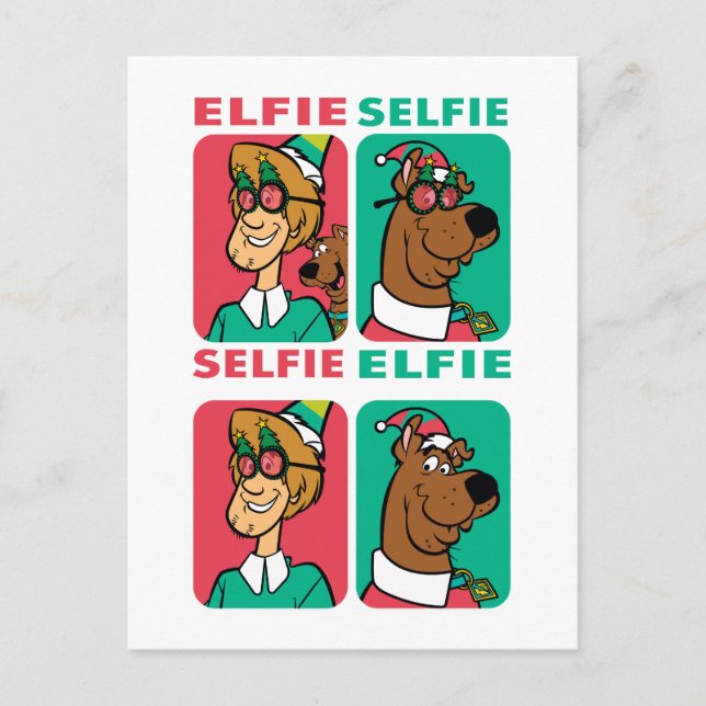 Scooby-Doo & Shaggy "Elfie Selfie" Holiday Postcard (Front)