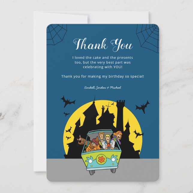 Scooby-Doo Spooktacular Birthday Thank You Invitation (Front)