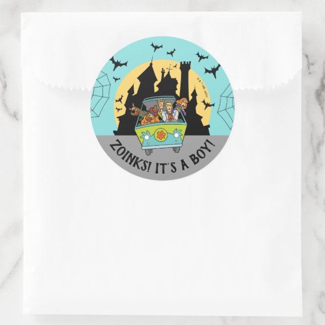 Scooby-Doo Spooktacular Halloween Baby Shower Classic Round Sticker (Bag)