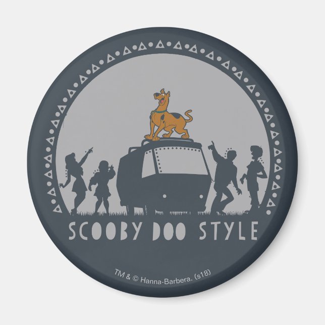 Scooby-Doo Style Tribal Van Silhouette Magnet (Front)