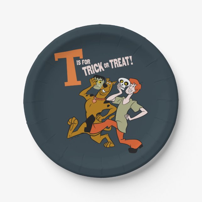 Scooby-Doo | T is for Trick or Treat Paper Plate (Front)