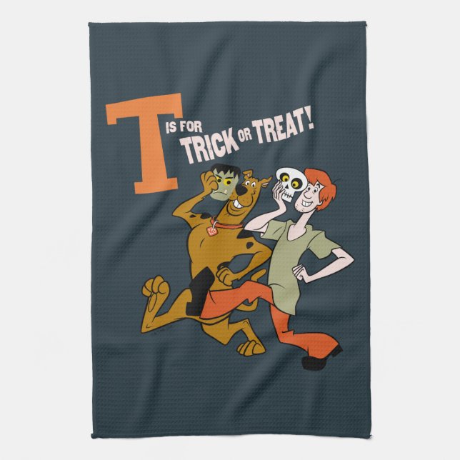 Scooby-Doo | T is for Trick or Treat Tea Towel (Vertical)