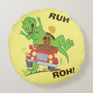 Scooby-Doo T-Rex Attack Round Cushion