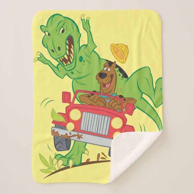 Scooby-Doo T-Rex Attack Sherpa Blanket (Front)