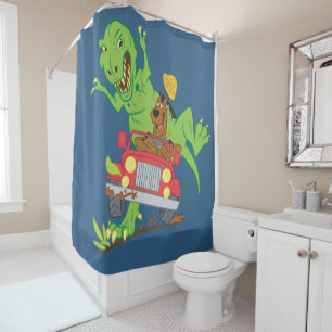 Scooby-Doo T-Rex Attack Shower Curtain