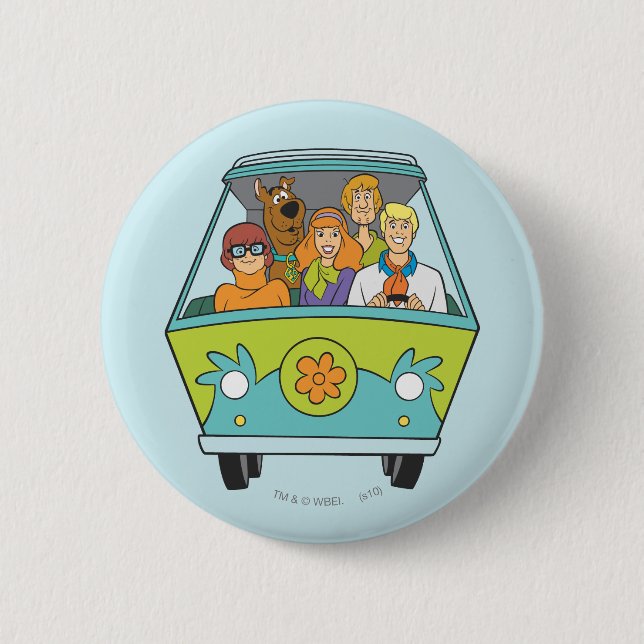 Scooby-Doo & The Gang Mystery Machine 6 Cm Round Badge (Front)