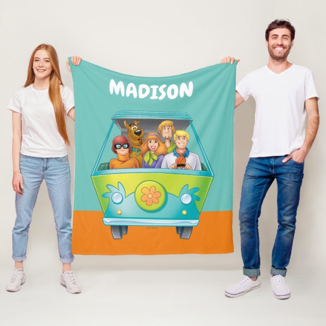 Scooby-Doo & The Gang Mystery Machine Airbrush Fleece Blanket (In Situ)