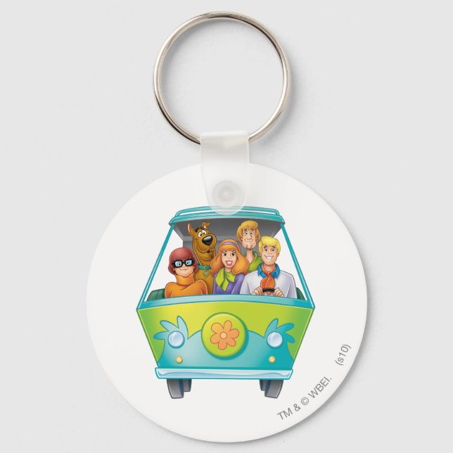 Scooby-Doo & The Gang Mystery Machine Airbrush Key Ring (Front)