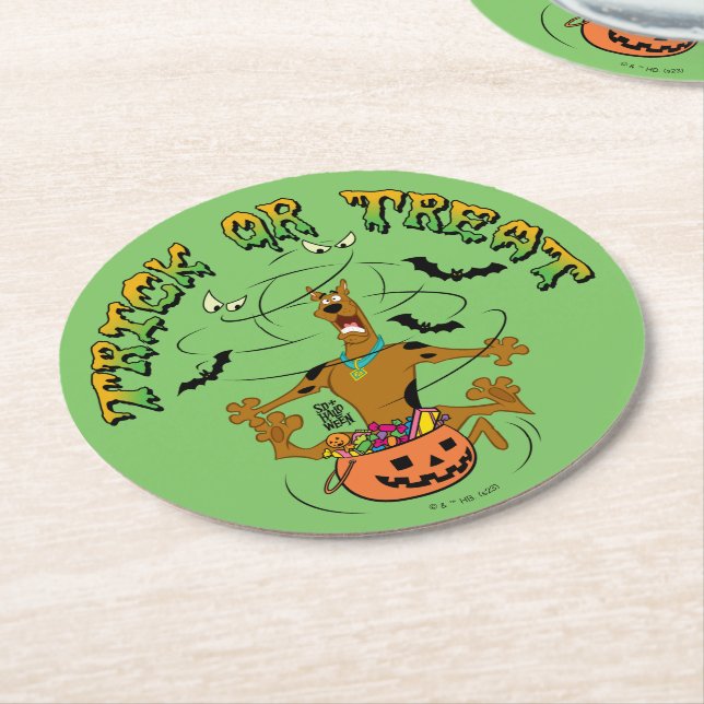 Scooby-Doo | Trick of Treat Round Paper Coaster (Angled)